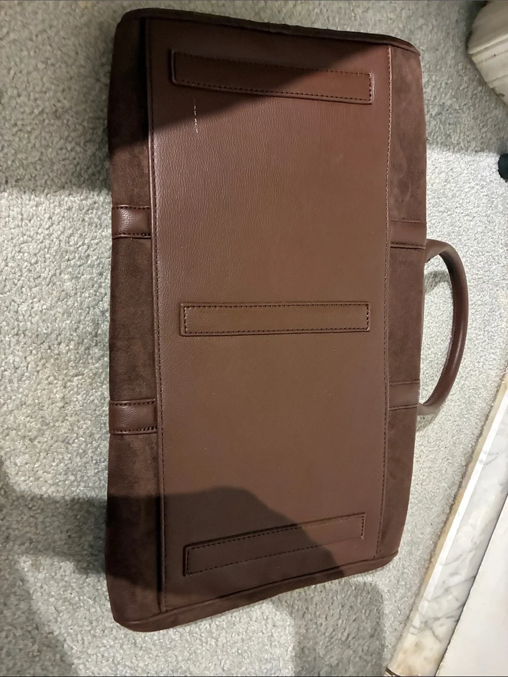 Men's White Barn Bath & Body Works Weekend Duffel Brown Suede Bag